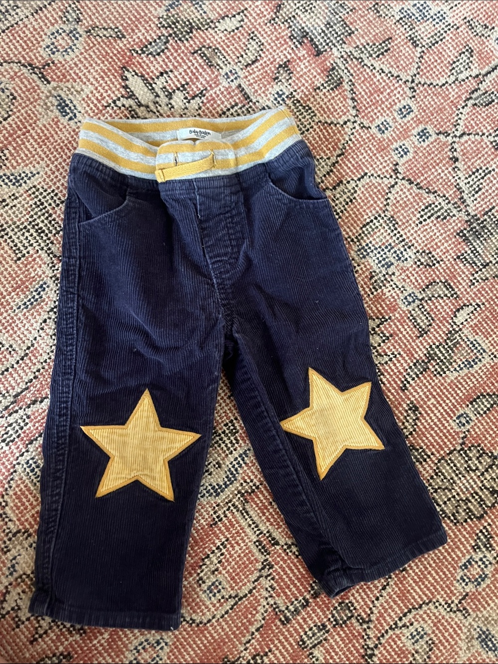 Baby Boden corduroy pants with star patches 18-24 months